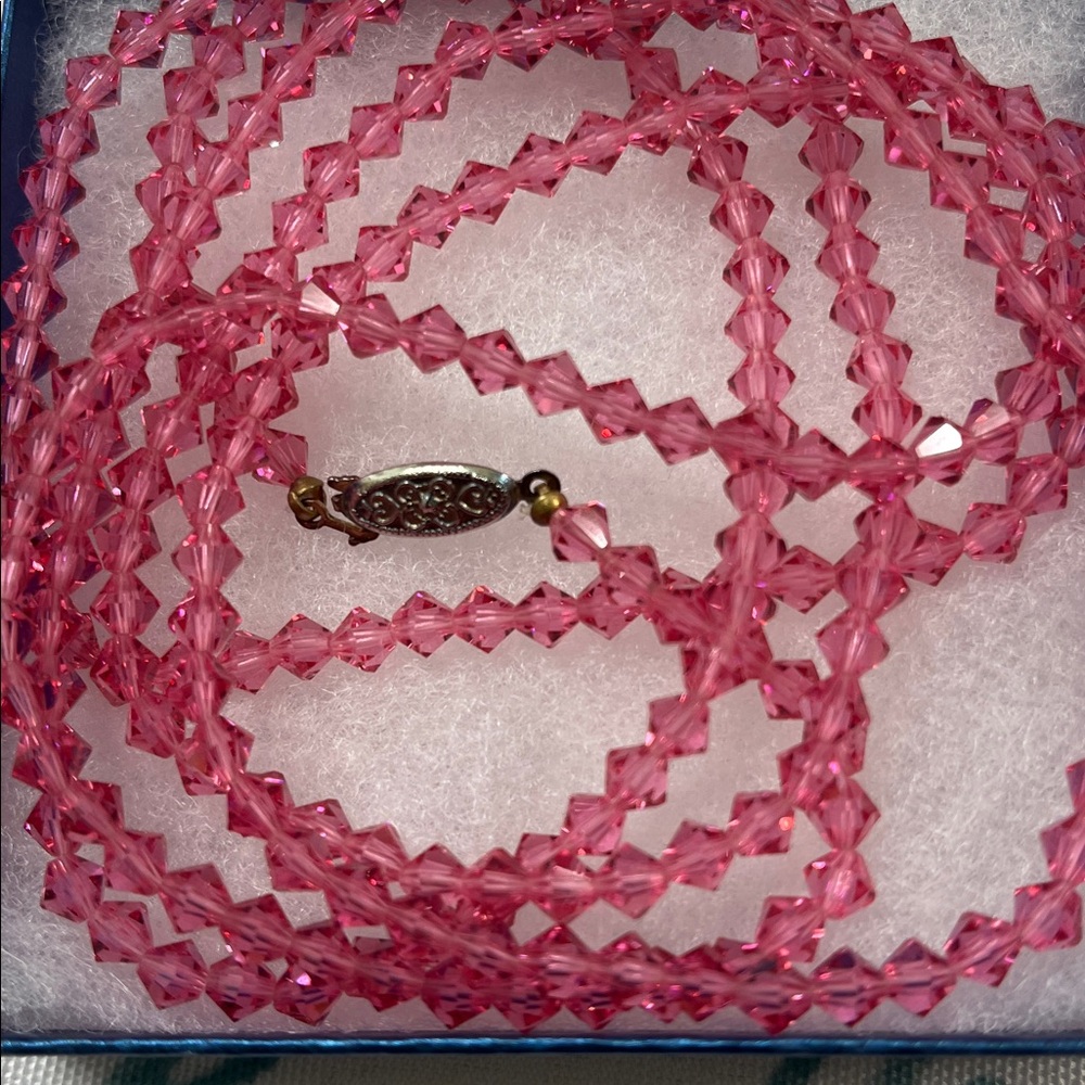 Vintage Pink Faceted Glass Beads